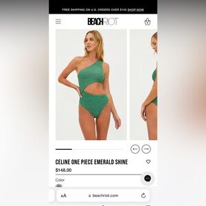 Beach riot Celine ribbed one piece